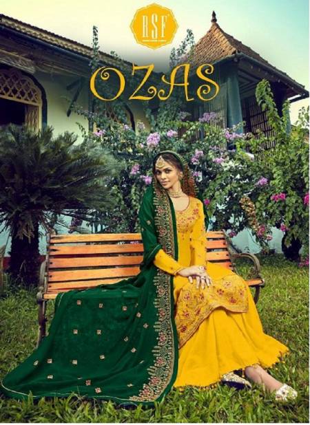 Rsf Ozas  Heavy Embroidery Work Latest Designer Party Wear  Cotton Suit Collection